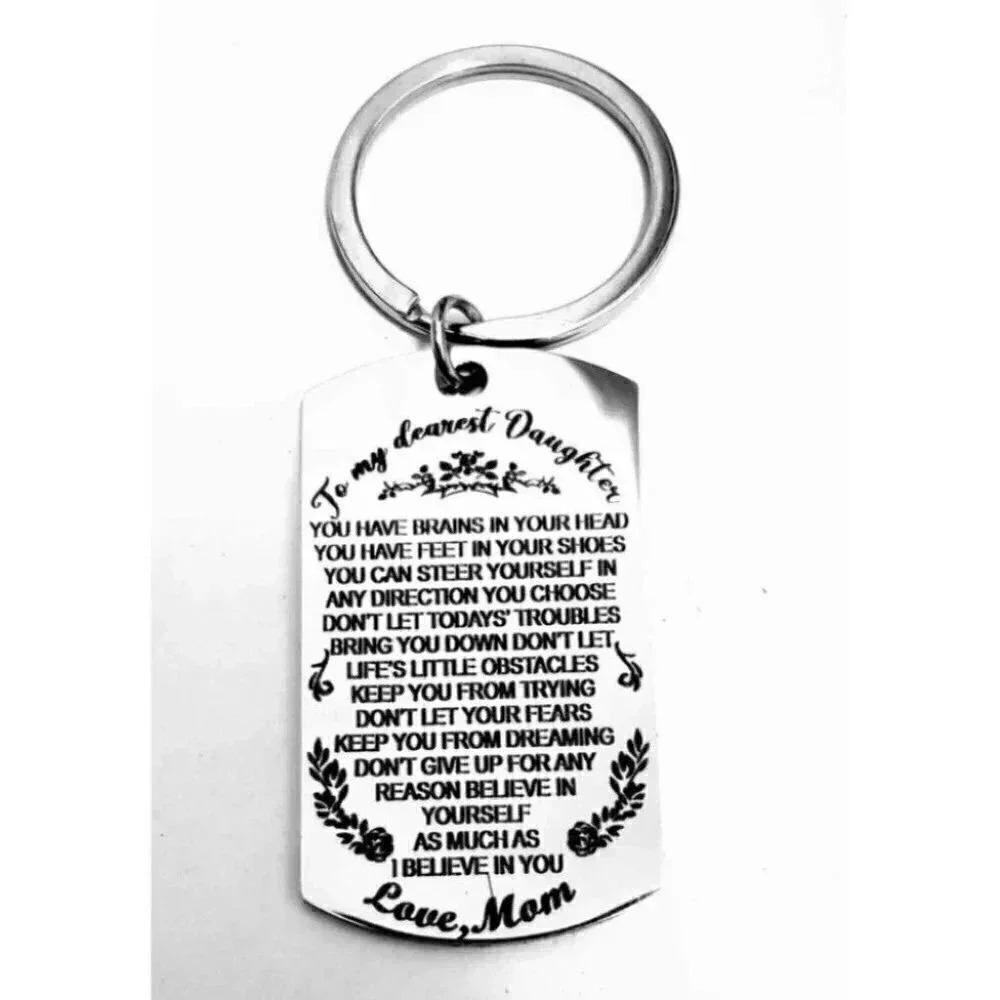 To my DAUGHTER love Mom Keychain
